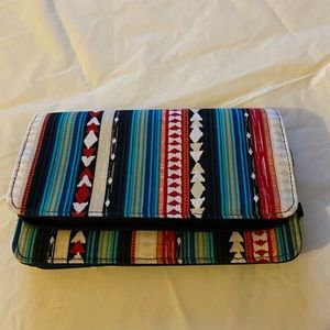 Multi colored fabric wallet